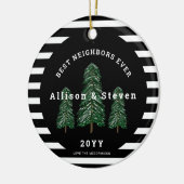 Beste Nachbarn je Elegante Pine Trees Weihnachten Keramik Ornament (Links)