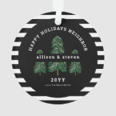 Beste Nachbarn je Elegante Pine Trees Weihnachten Ornament (Rückseite)