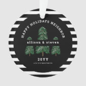 Beste Nachbarn je Elegante Pine Trees Weihnachten Ornament (Vorderseite)