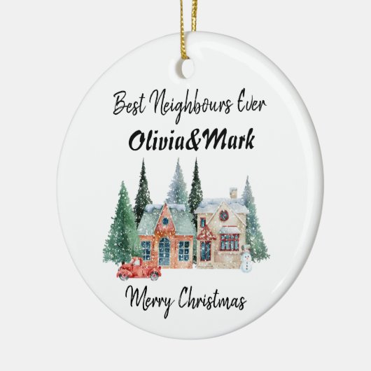 Beste Nachbarn je Keramik Ornament (Links)