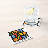 BESTE Name- u. FarbUntersetzer des VATERS Rechteckiger Pappuntersetzer (Vor Ort)