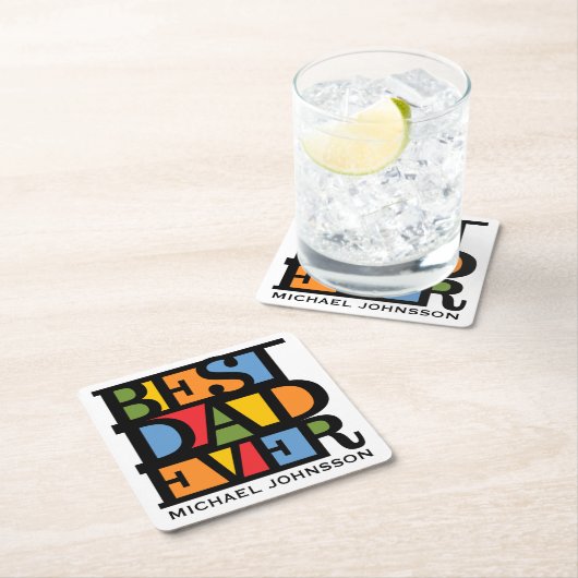 BESTE Name- u. FarbUntersetzer des VATERS Rechteckiger Pappuntersetzer (Vor Ort)