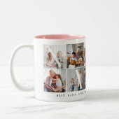 Beste Nana je, 10 Foto Grid-Geschenk für Oma Zweifarbige Tasse (Links)