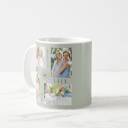 Beste Nana je 4 oder 8 Foto Collage Green Tasse (Vorderseite Links)