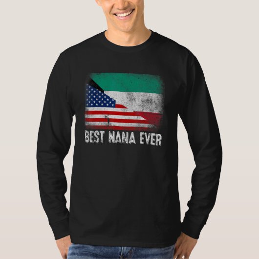 Beste Nana je American Kuwait Flag Grafik Mutter T-Shirt (Vorderseite)