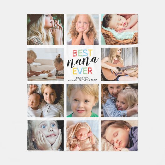 Beste Nana je Foto Collage Fleecedecke (Vorderseite)