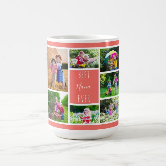 Beste Nana je Korallenfoto-Collage Kaffeetasse (Mittel)