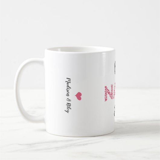 Beste Nana je rosa Herzen Personalisiert Kaffeetasse (Links)