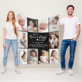 Beste Nana & Poppy je 10-Foto Collage Fleecedecke