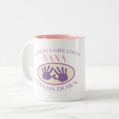 Beste Nana übergibt unten T - Shirt Zweifarbige Tasse (Vorderseite Links)