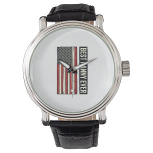Beste Nanny Aller Patrioten Vintage-Flagge-Shirt-D Armbanduhr