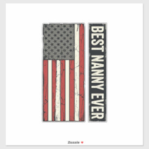 Beste Nanny Aller Patrioten Vintage-Flagge-Shirt-D Aufkleber