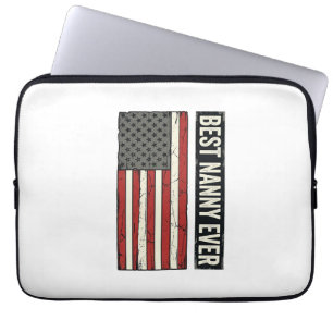 Beste Nanny Aller Patrioten Vintage-Flagge-Shirt-D Laptopschutzhülle