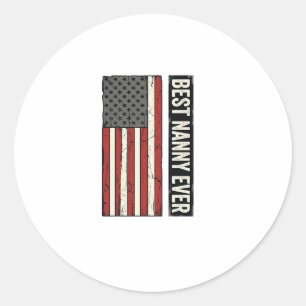 Beste Nanny Aller Patrioten Vintage-Flagge-Shirt-D Runder Aufkleber