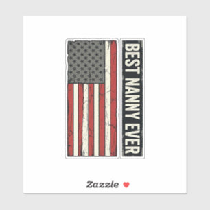 Beste Nanny Aller Patriotische Vintage-Flagge-Shir Aufkleber