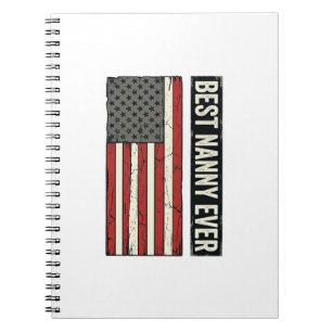 Beste Nanny Aller Patriotische Vintage-Flagge-Shir Notizblock