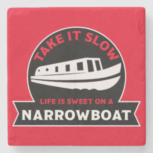 Beste Narrowboter British Canal Boote Barriere Steinuntersetzer