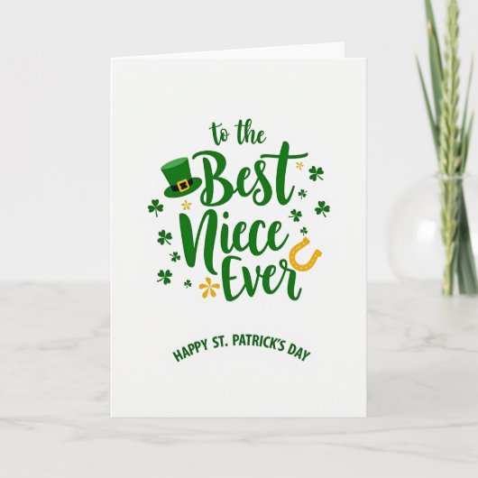Beste Nichte St. Patrick's Day Karte (Vorderseite)