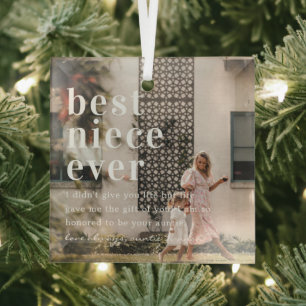 Beste Nichte überhaupt Zitat & Foto-Geschenk Ornament Aus Glas