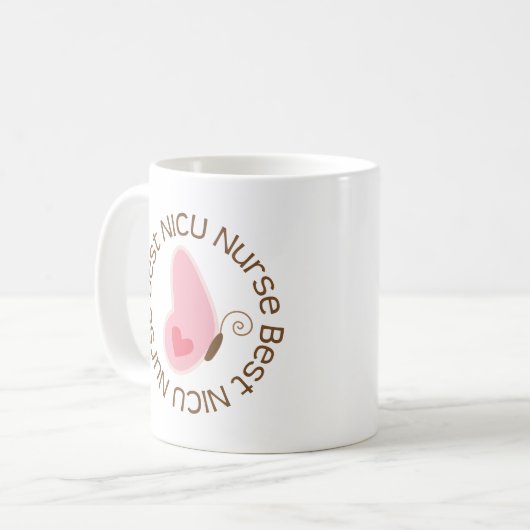 Beste NICU Krankenschwester (Schmetterling) Kaffeetasse (Vorderseite Links)