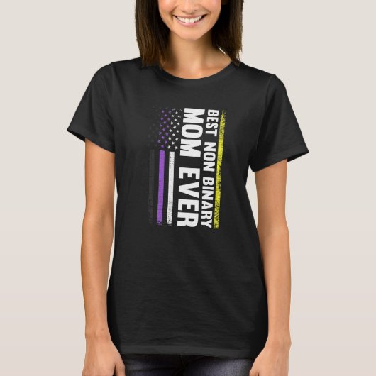 Beste Non-Binary-Mama je Lgbt-Gay Pride T-Shirt (Vorderseite)