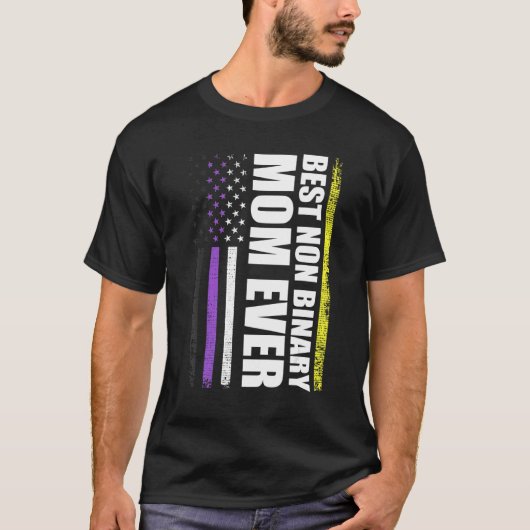Beste Non-Binary-Mama je Lgbt-Gay Pride T-Shirt (Vorderseite)