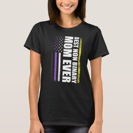 Beste Non-Binary-Mama je Lgbt-Gay Pride T-Shirt (Vorderseite)