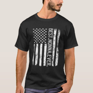Beste Nonna Ever Vintage Amerikanische Flagge Mutt T-Shirt