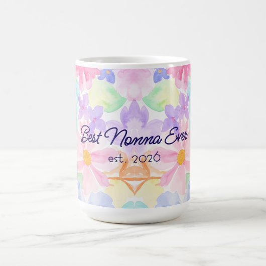 Beste Nonna Muttertag Wasserfarben Blumen Kaffeetasse (Mittel)