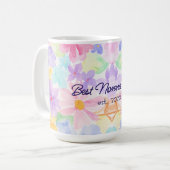 Beste Nonna Muttertag Wasserfarben Blumen Kaffeetasse (Vorderseite Links)
