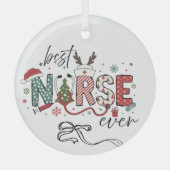 Beste Nurse aller Zeiten Ornament Aus Glas (Vorderseite)