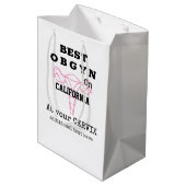 Beste OBGYN auf Stadt oder Stadt Gynäkologe Mittlere Geschenktüte (Rückseite Schrägansicht)