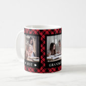 Beste Oma 3 Foto Diamond Buffalo Karierte Tasse (Vorderseite Links)