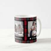 Beste Oma 3 Foto Rotes Schwarzes Karierte Tasse (VorderseiteRechts)