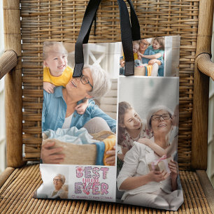 Beste Oma Aller Florale 4-Foto-Collage Tasche