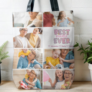 Beste Oma Aller Florale 7-Foto-Collage Tasche