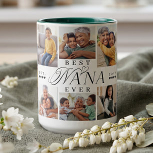 Beste Oma Aller Persönliches 8-Foto-Collage-Gesche Zweifarbige Tasse