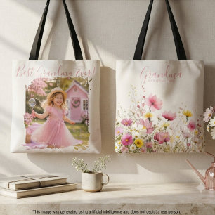 Beste Oma Aller Zeiten Foto Pinke Wildblume Tasche