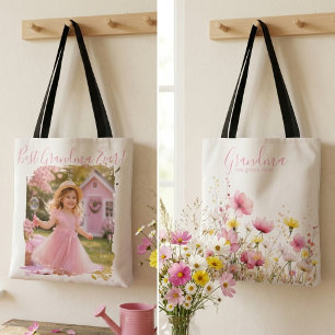 Beste Oma Aller Zeiten Foto Pinke Wildblume Tasche