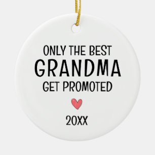 Beste Oma Befördert – Personalisiertes Jahr Keramik Ornament