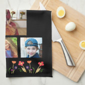 Beste Oma-Blume 4 Foto Collage Keepake Geschirrtuch (Viertel Falte)