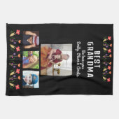 Beste Oma-Blume 4 Foto Collage Keepake Geschirrtuch (Horizontal)