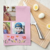 Beste Oma-Blume 4 Foto Collage Keepake Geschirrtuch (Viertel Falte)