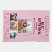 Beste Oma-Blume 4 Foto Collage Keepake Geschirrtuch (Horizontal)