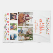 Beste Oma-Blume 5 Foto Collage Keepake Geschirrtuch (Horizontal)