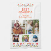 Beste Oma-Blume 5 Foto Collage Keepake Geschirrtuch (Vertikal)