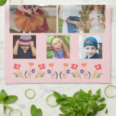 Beste Oma-Blume 5 Foto Collage Keepake Geschirrtuch (Gefaltet)