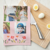 Beste Oma-Blume 5 Foto Collage Keepake Geschirrtuch (Viertel Falte)