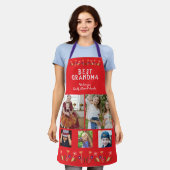 Beste Oma-Blume 5 Foto Collage Keepake Schürze (Getragen)