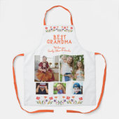 Beste Oma-Blume 5 Foto Collage Keepake Schürze (Vorderseite)